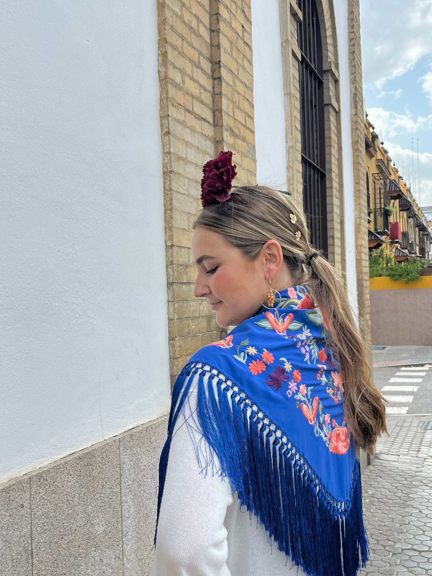 Mantón Candela azul