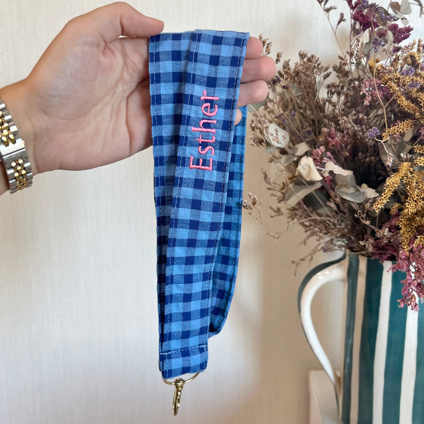 Vichy azul oscuro y azul claro