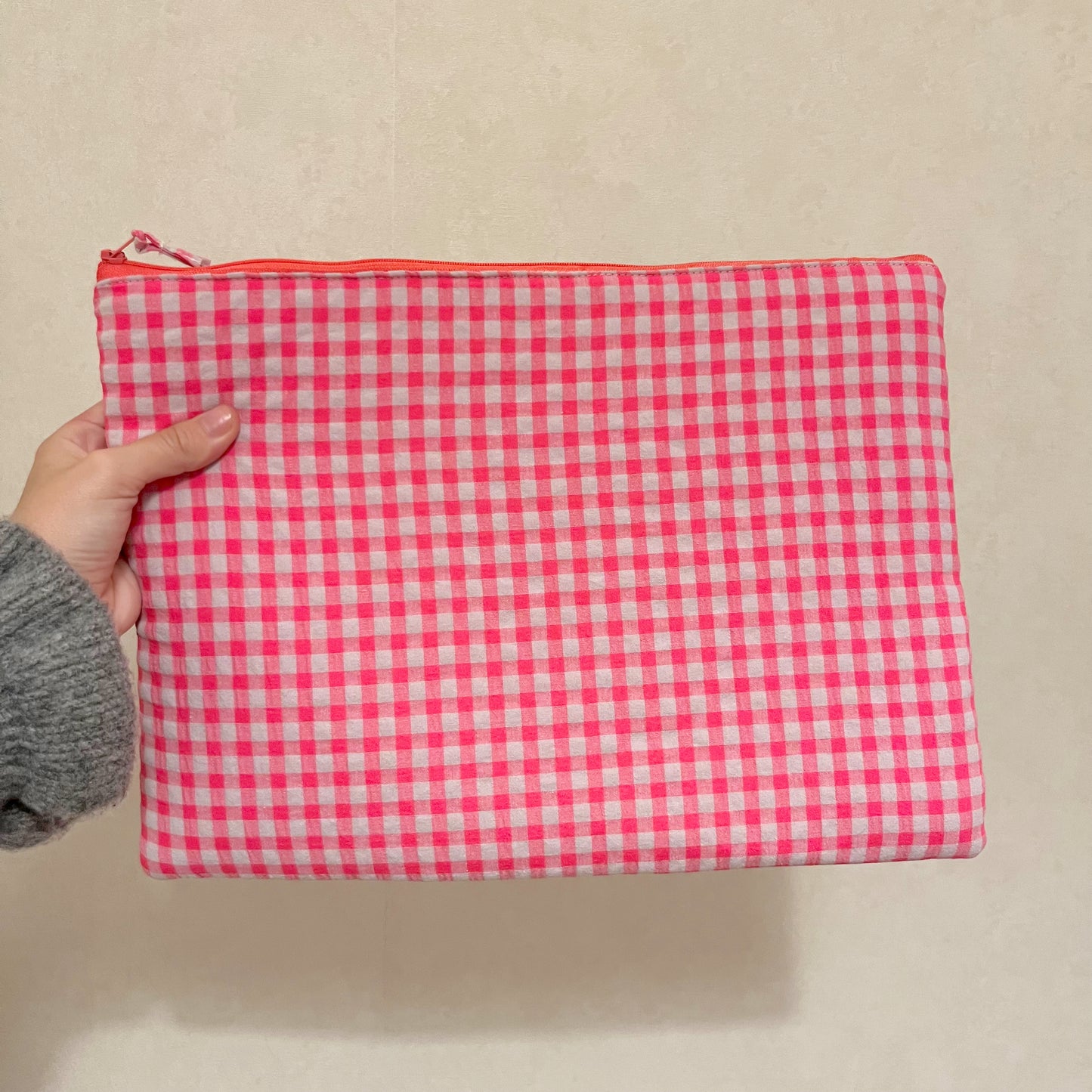 Funda Vichy rosa fosforito