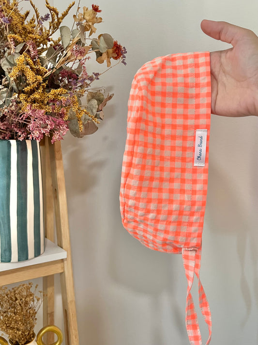 Gorro vichy naranja fosforito