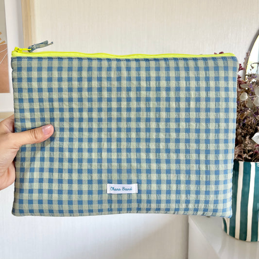 Funda vichy celeste y verde