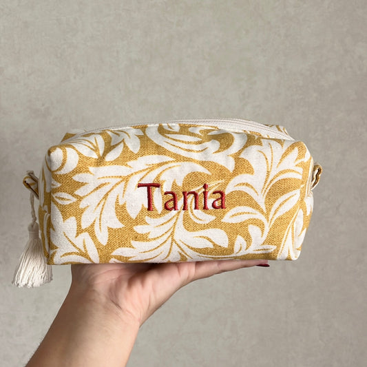 Neceser flores mostaza “Tania”