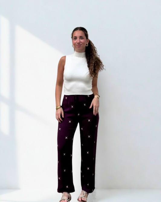 Pantalón Marcela berenjena