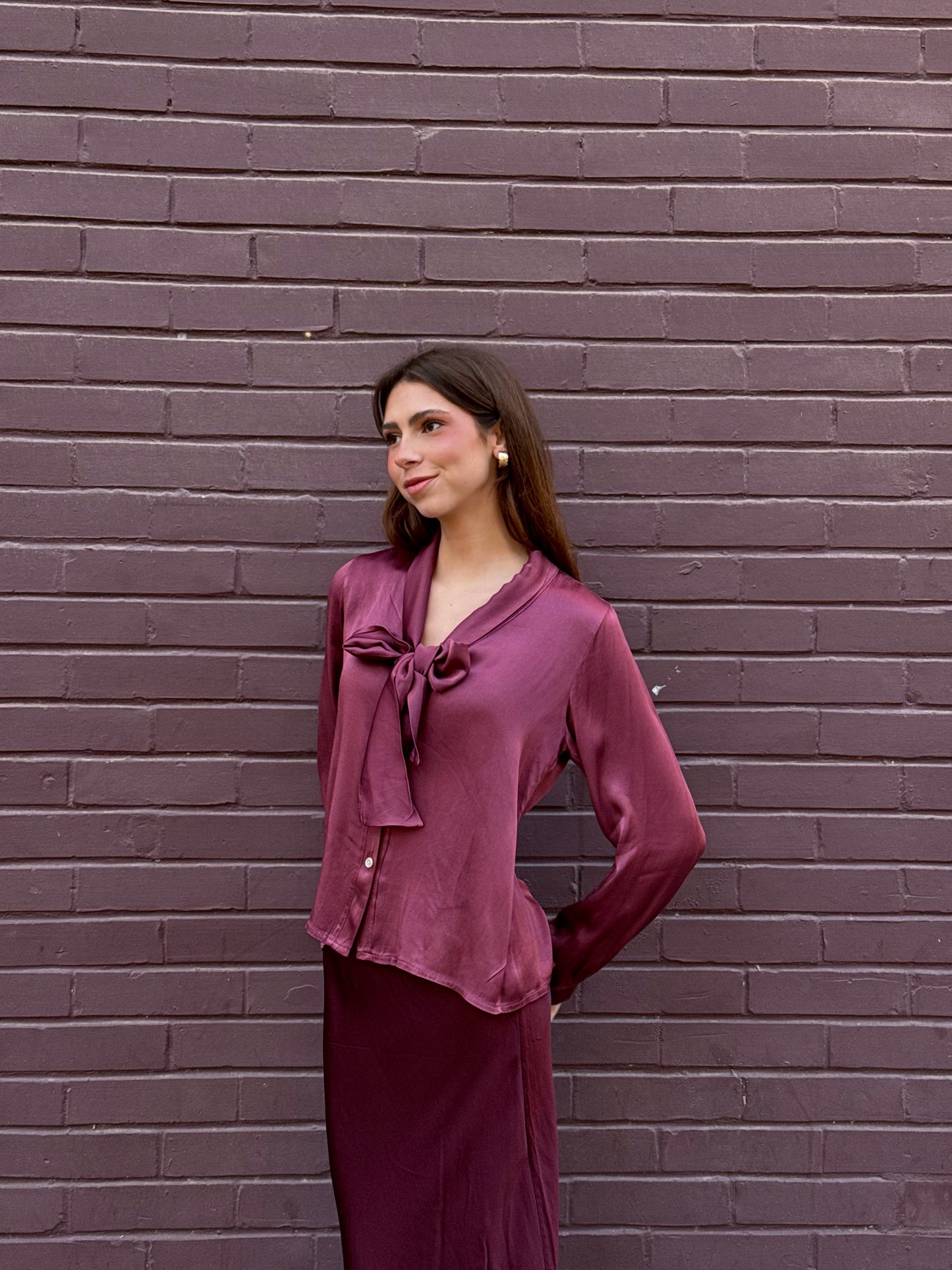 Falda satinada buganvilla