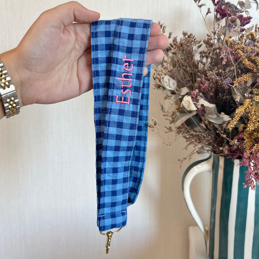 Vichy azul oscuro y azul claro