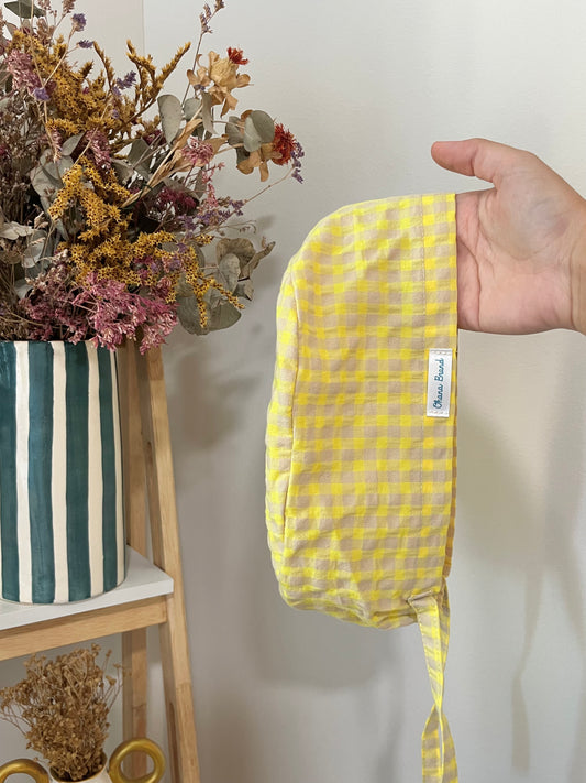 Gorro vichy amarillo fosforito