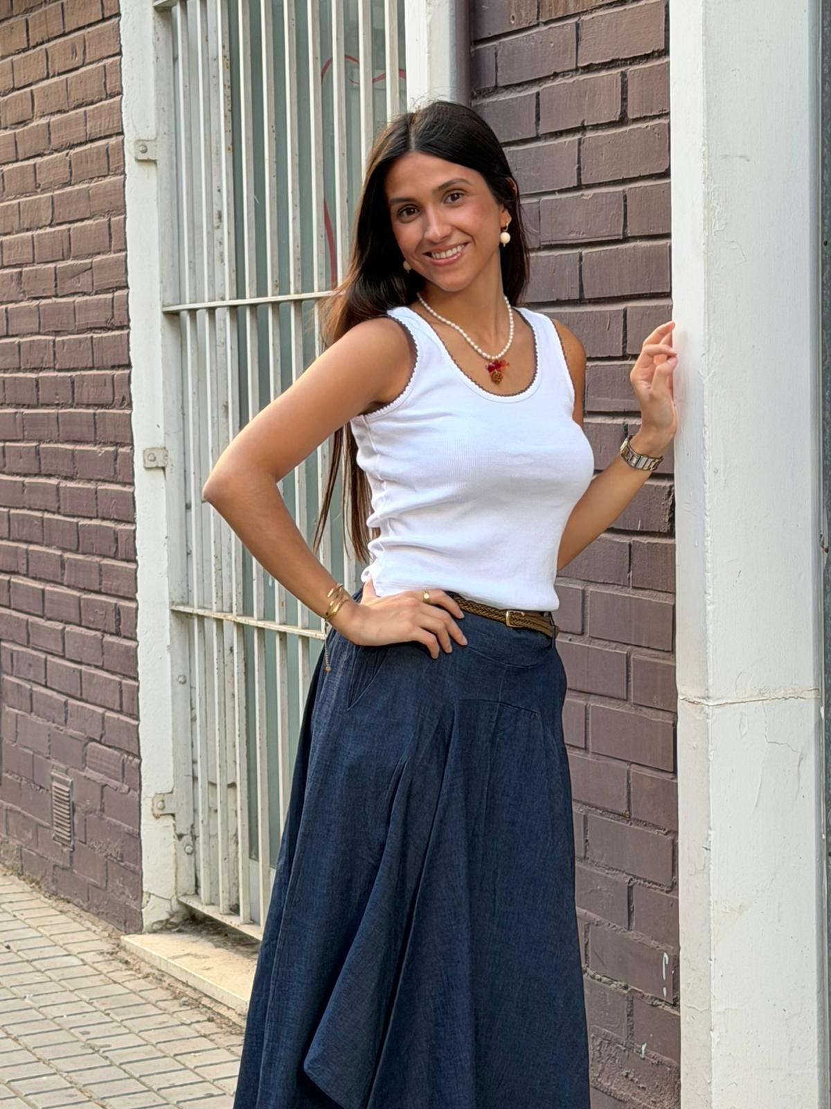 Falda vaquera asimétrica